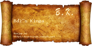 Bús Kinga névjegykártya