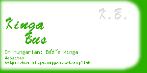 kinga bus business card